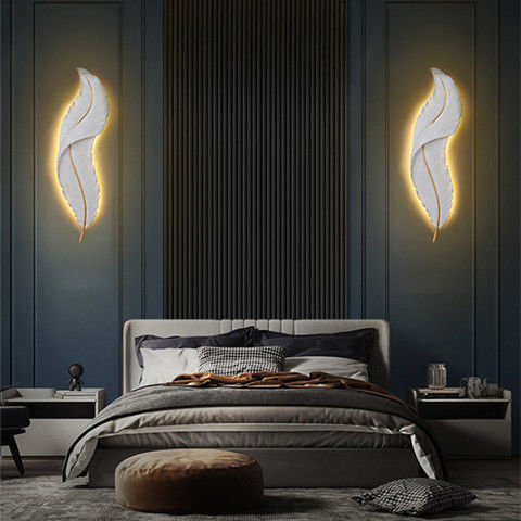 Modern minimalist wall lamp with PVC shade in bedroom and living room aisle