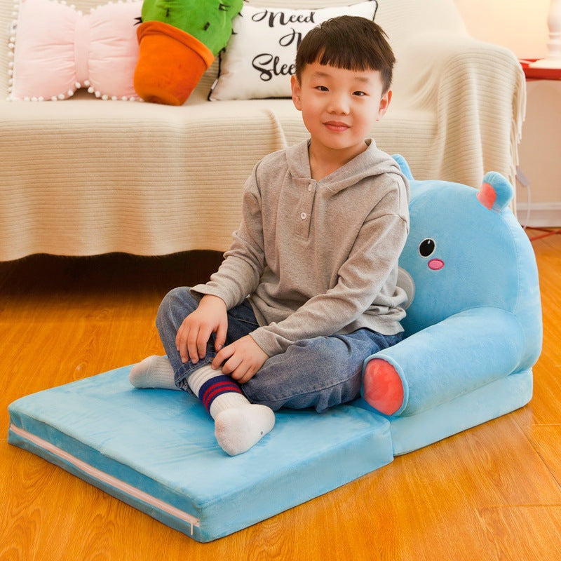 Prince Bear Folding Sofa - Cute Cartoon Animal Baby Seat for Kids Ages 3-8