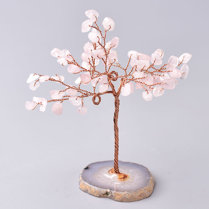 Natural Crystal Tree Ornament – Citrine Gemstone Money Tree for Home & Office