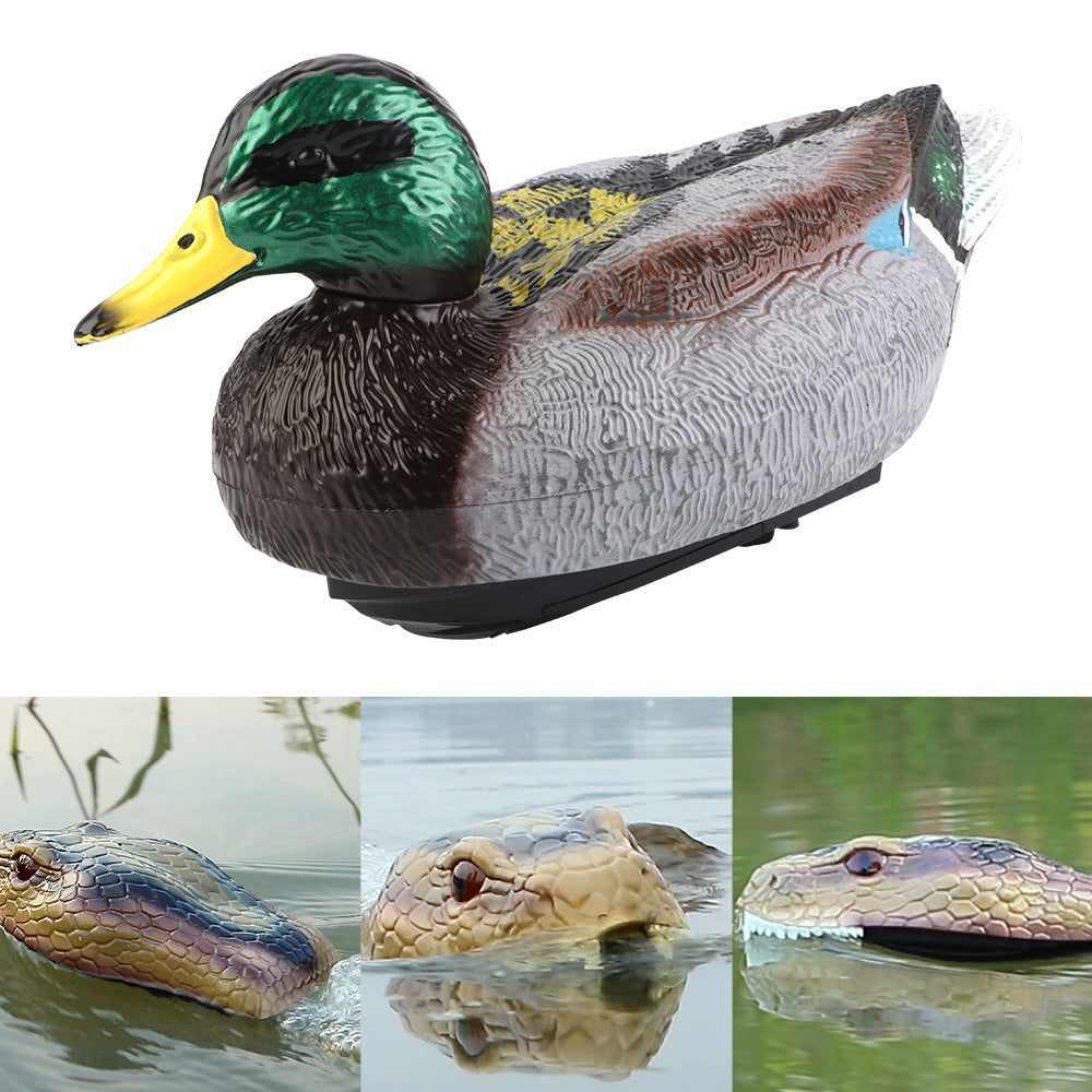 Remote control swimming animal toy duck and python gliding on water for summer fun and pranks