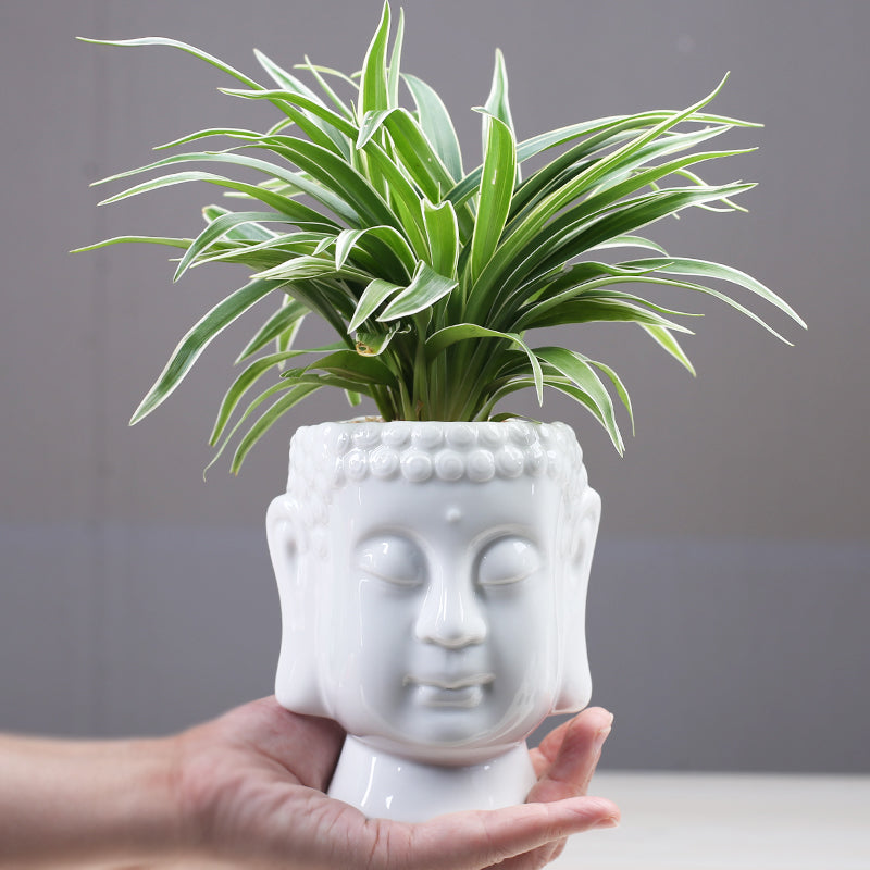 Ceramic Buddha Flower Pot | Handmade Traditional Chinese Style Planter