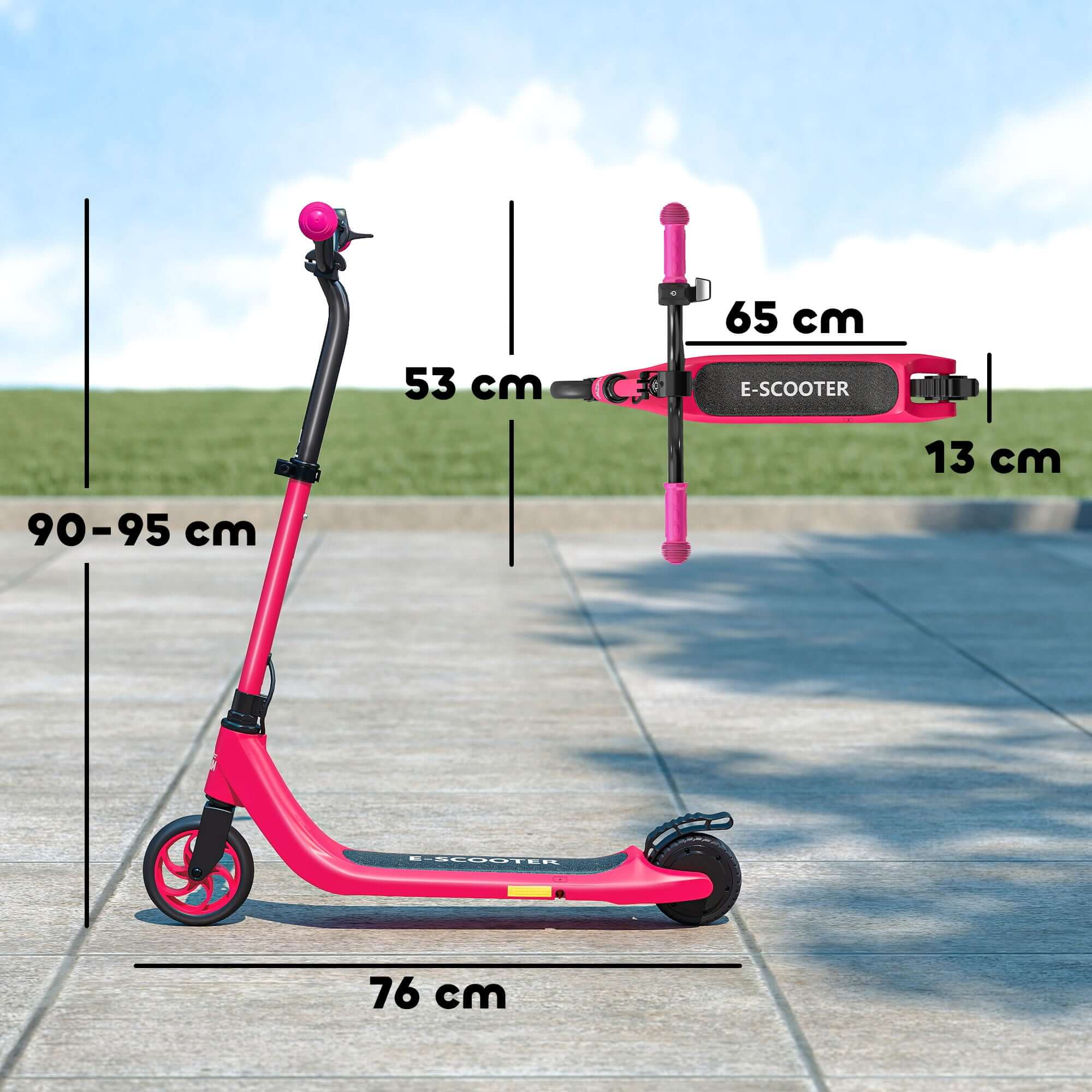 Kids Electric Scooter, Electric Scooters For Kids Ages 6+, 8 KM/H & 6 KM Lightweight E-Scooter, Adjustable Height, Rear Brake - Pink