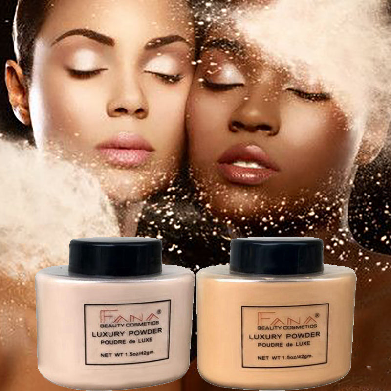 Banana powder face foundation powder in round container with transparent lid for oil control and matte finish