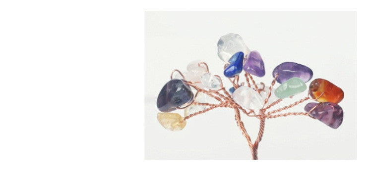 Natural Crystal Tree Ornament – Citrine Gemstone Money Tree for Home & Office