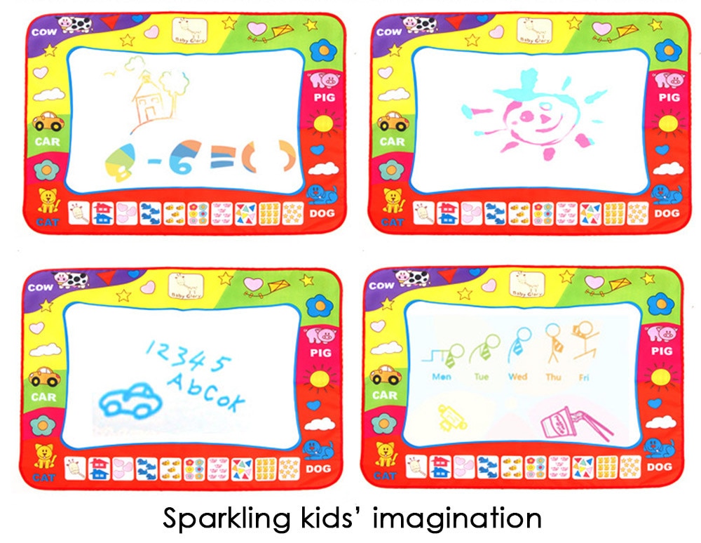 80x60cm Water Drawing Play Mat - Magic Pen Doodle Painting Toy for Kids & Toddlers