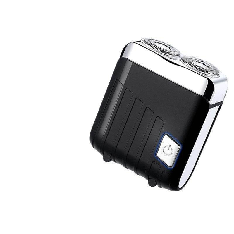 Portable washable magnetic dual-blade men's shaver with dual floating blades and rechargeable battery
