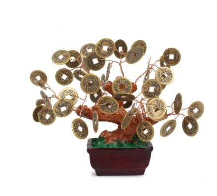 8 inch copper money tree into the money tree cash cow tree rich tree lucky tree Feng Shui supplies