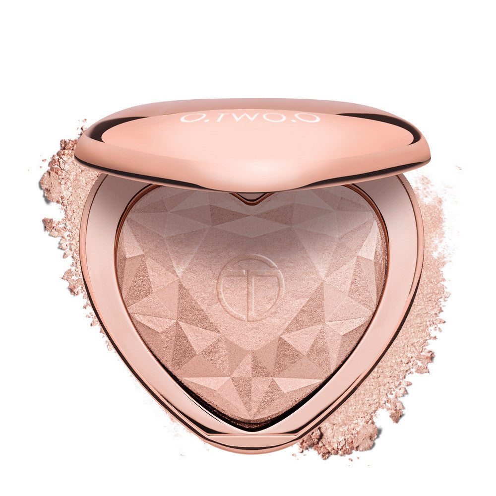 Heart shaped high gloss toner softening powder for brightening and smooth makeup application
