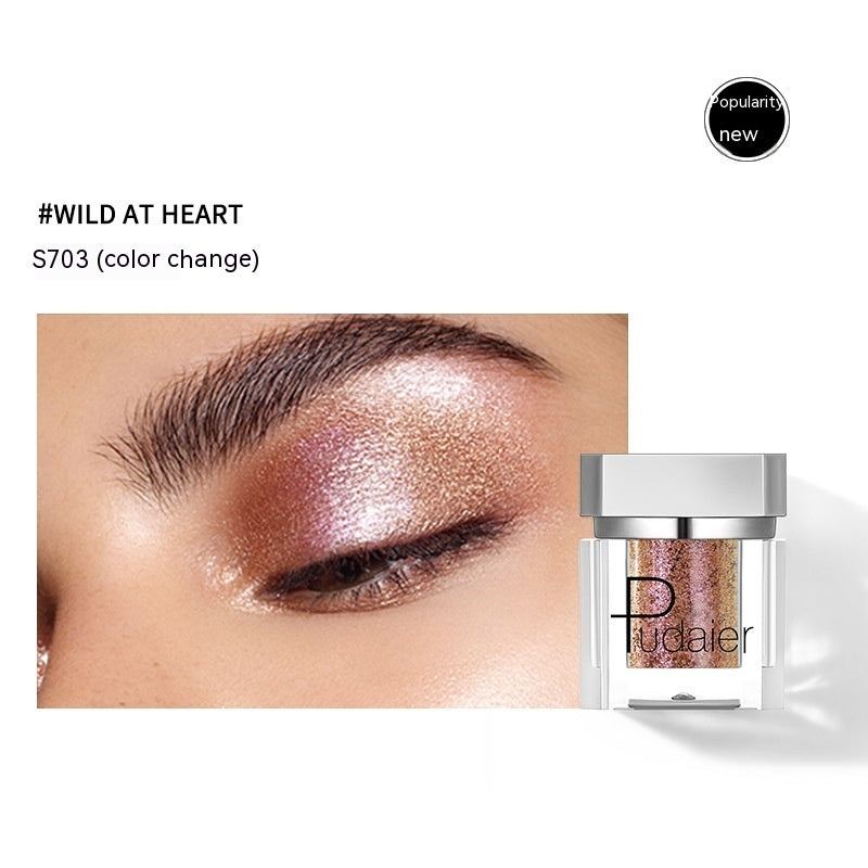Makeup product with color change effect and Pudaier branding