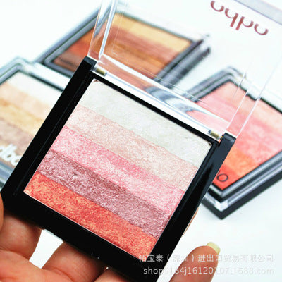 Thailand Odbozisa five color gradient palette bronzing peach eyeshadow makeup compact