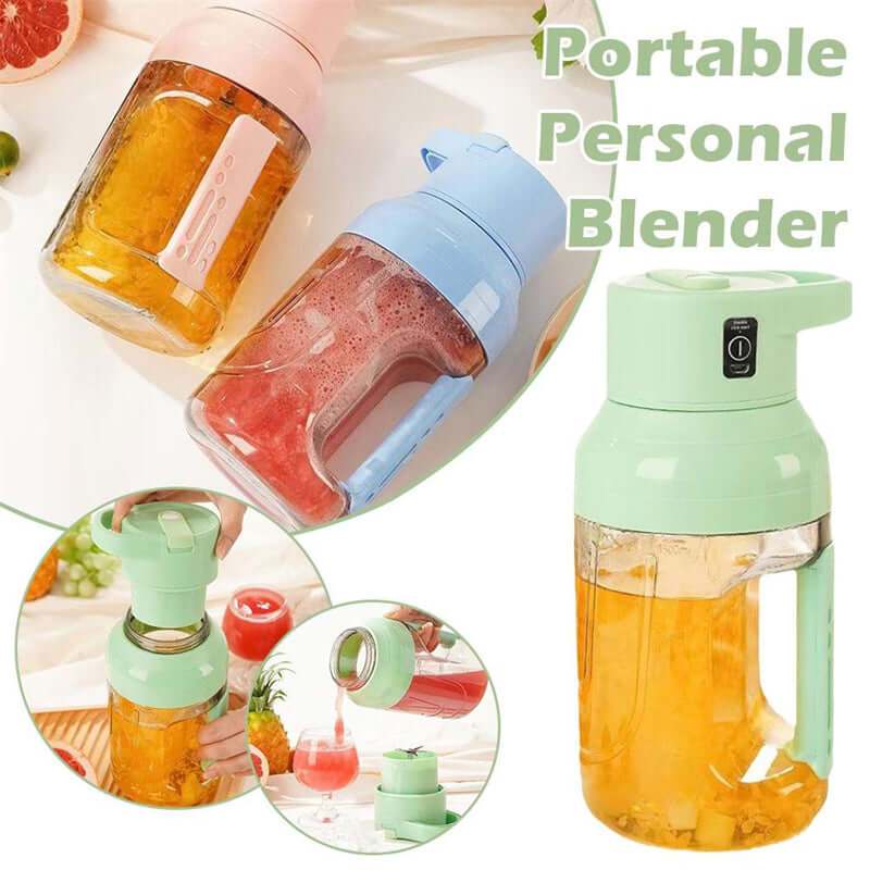 Portable electric juicer with 1500ml capacity and USB rechargeable design