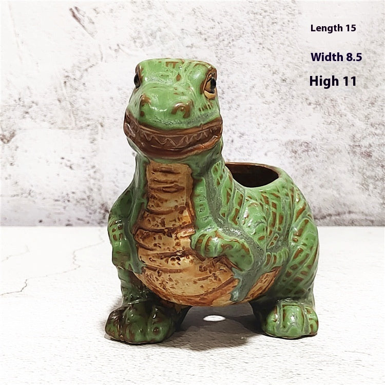 Dinosaur Ceramic Succulent Pot | Cute Animal Cartoon Flower Pot
