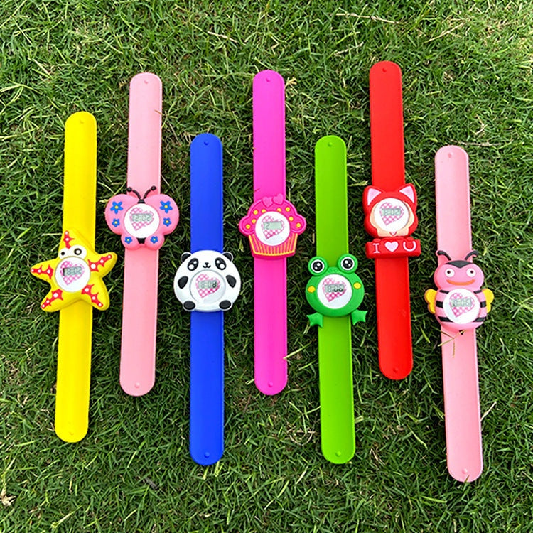 Colorful electronic silicone watch for kids with adjustable retractable strap