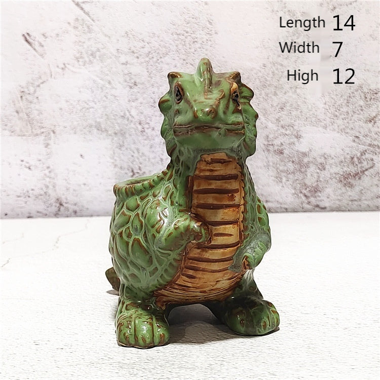 Dinosaur Ceramic Succulent Pot | Cute Animal Cartoon Flower Pot