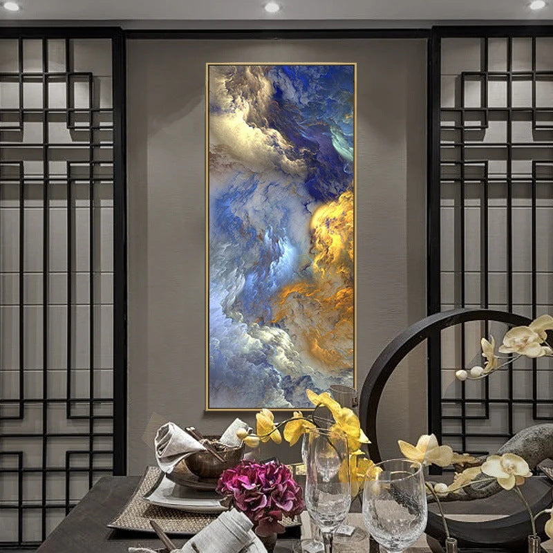 Blue Wave Scroll HD Oil Painting | Modern Canvas Wall Art