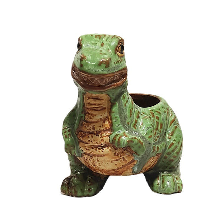 Dinosaur Ceramic Succulent Pot | Cute Animal Cartoon Flower Pot