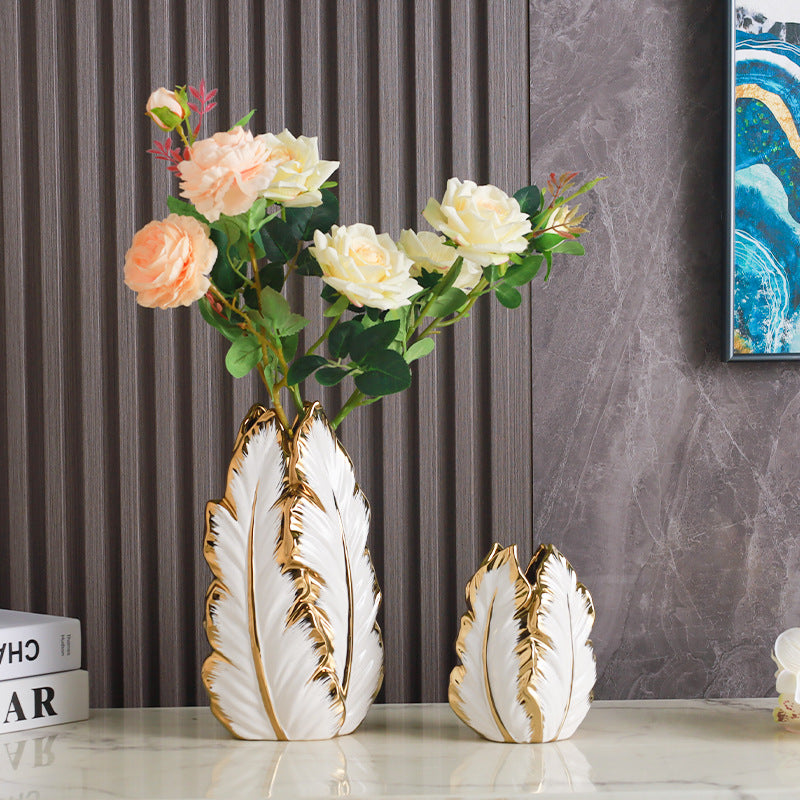 Ceramic Vases - Elegant Electroplated Home Decor for Living Room & Dining Table