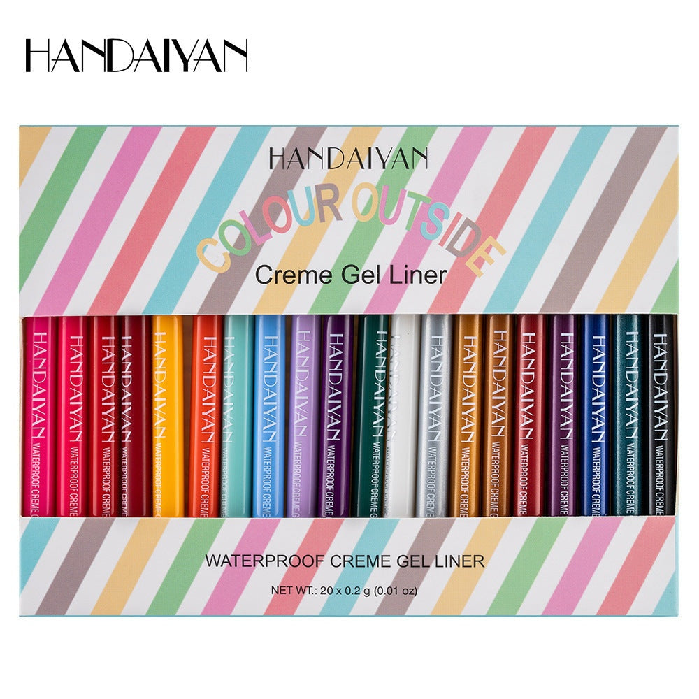 20 Color Cat Eye Makeup Waterproof Neon Colorful Liquid Eyeliner Pen Make Up Comestics Long-lasting Black Eye Liner Pencil