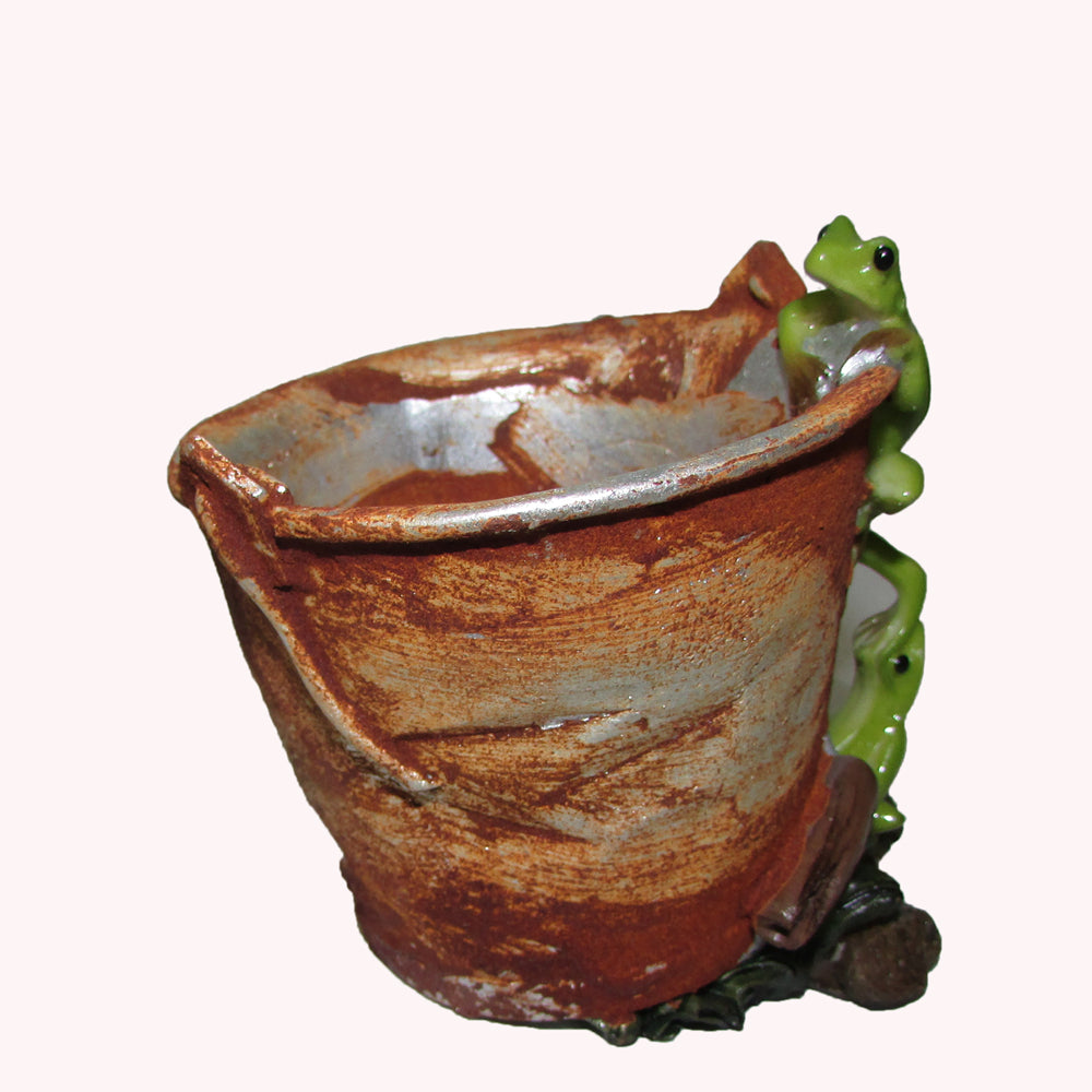 Happy Frog Resin Flower Pot | Cute Animal Desktop Plant Pot
