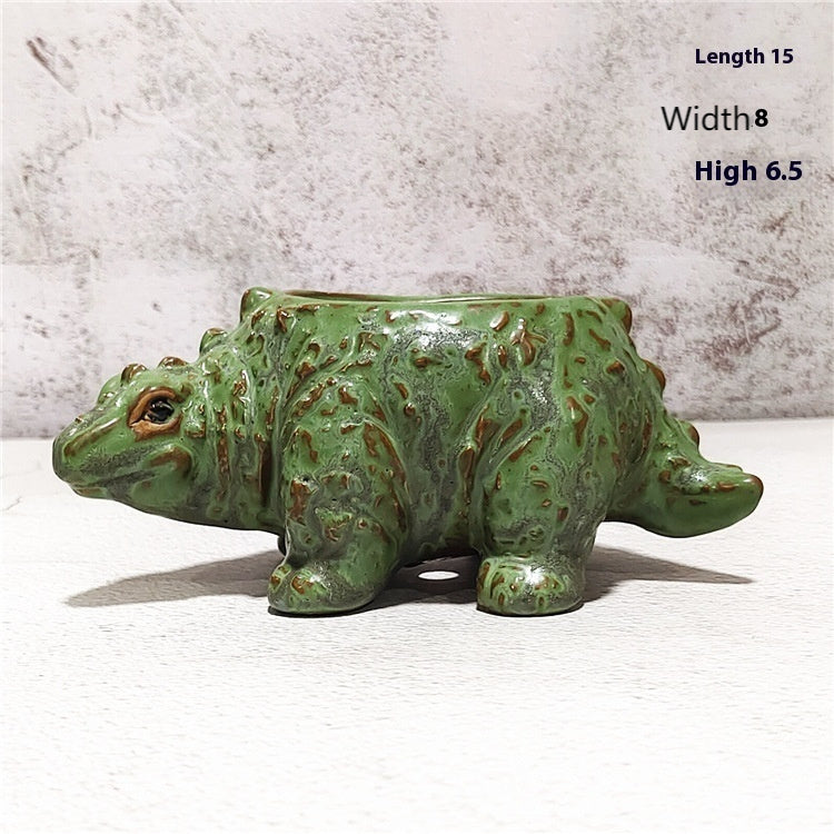 Dinosaur Ceramic Succulent Pot | Cute Animal Cartoon Flower Pot