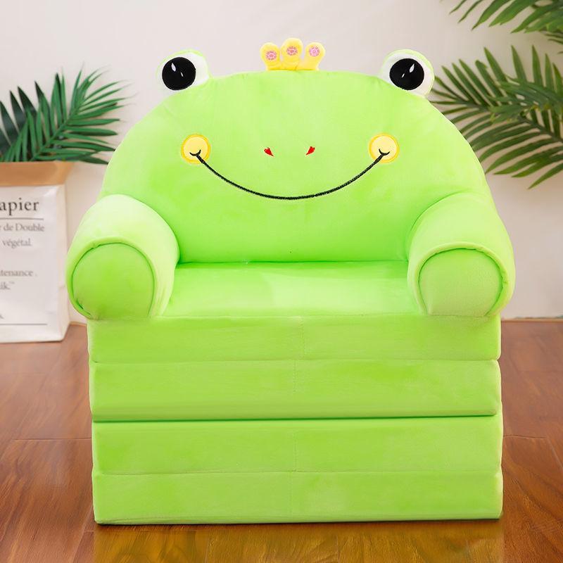 Prince Bear Folding Sofa - Cute Cartoon Animal Baby Seat for Kids Ages 3-8