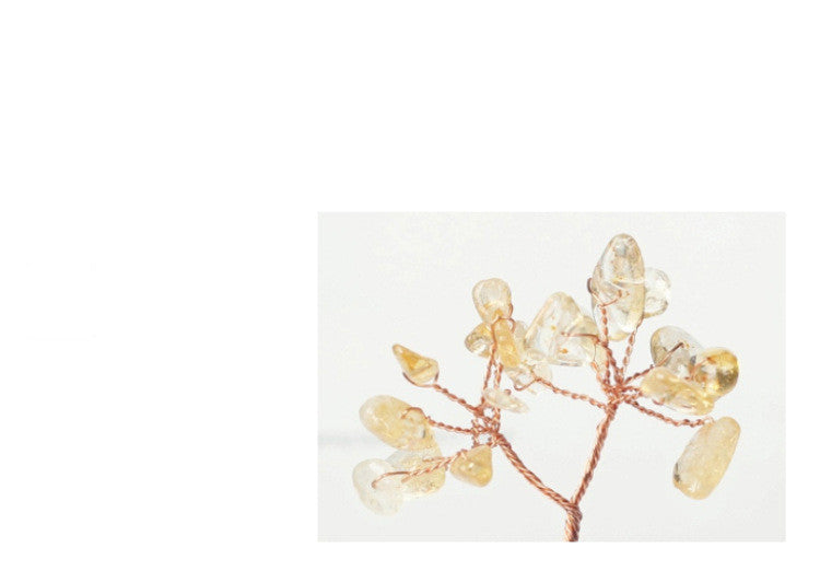 Natural Crystal Tree Ornament – Citrine Gemstone Money Tree for Home & Office
