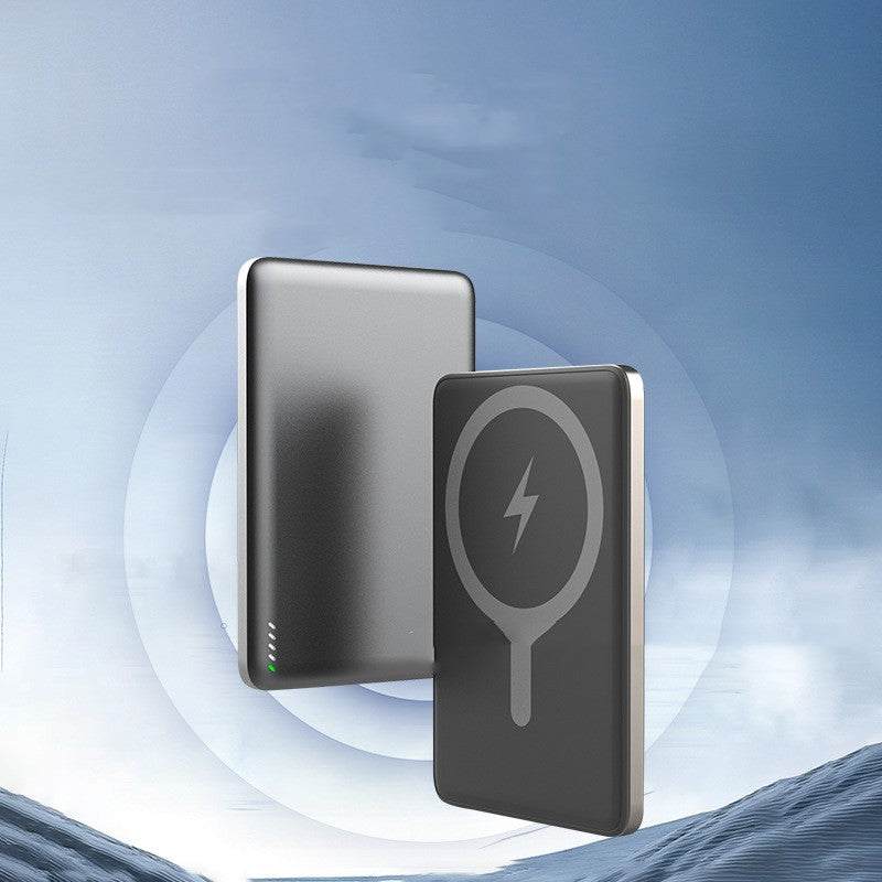 Ultra-thin magnetic wireless power bank 10000mAh portable fast charger in sleek alloy design