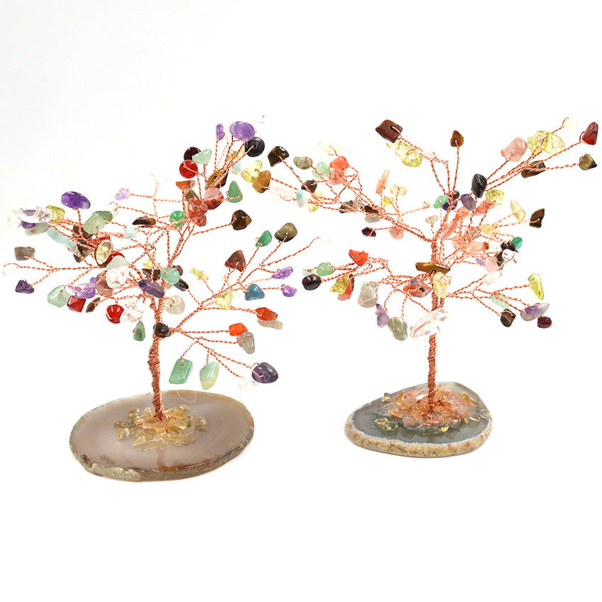 Natural Crystal Tree Ornaments Office Decoration