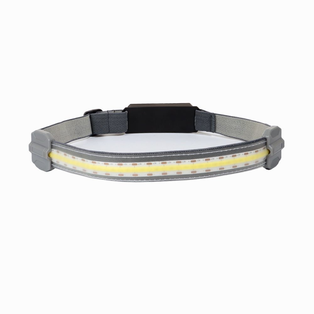 USB rechargeable COB headlight with red light and 300-lumen floodlight for hands-free safety and visibility