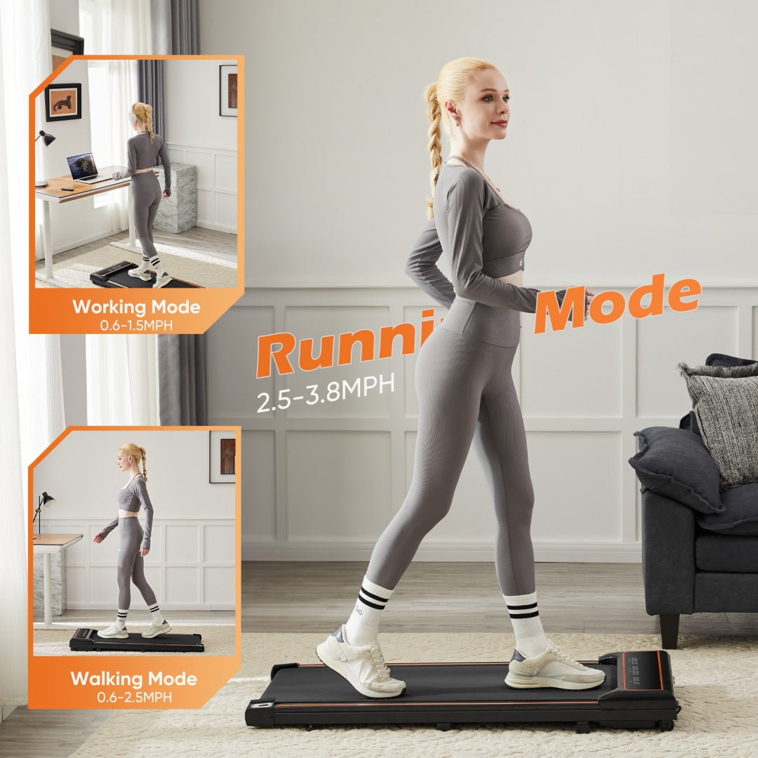 Compact Walking Pad Treadmill - Portable Under Desk Treadmill with Remote Control