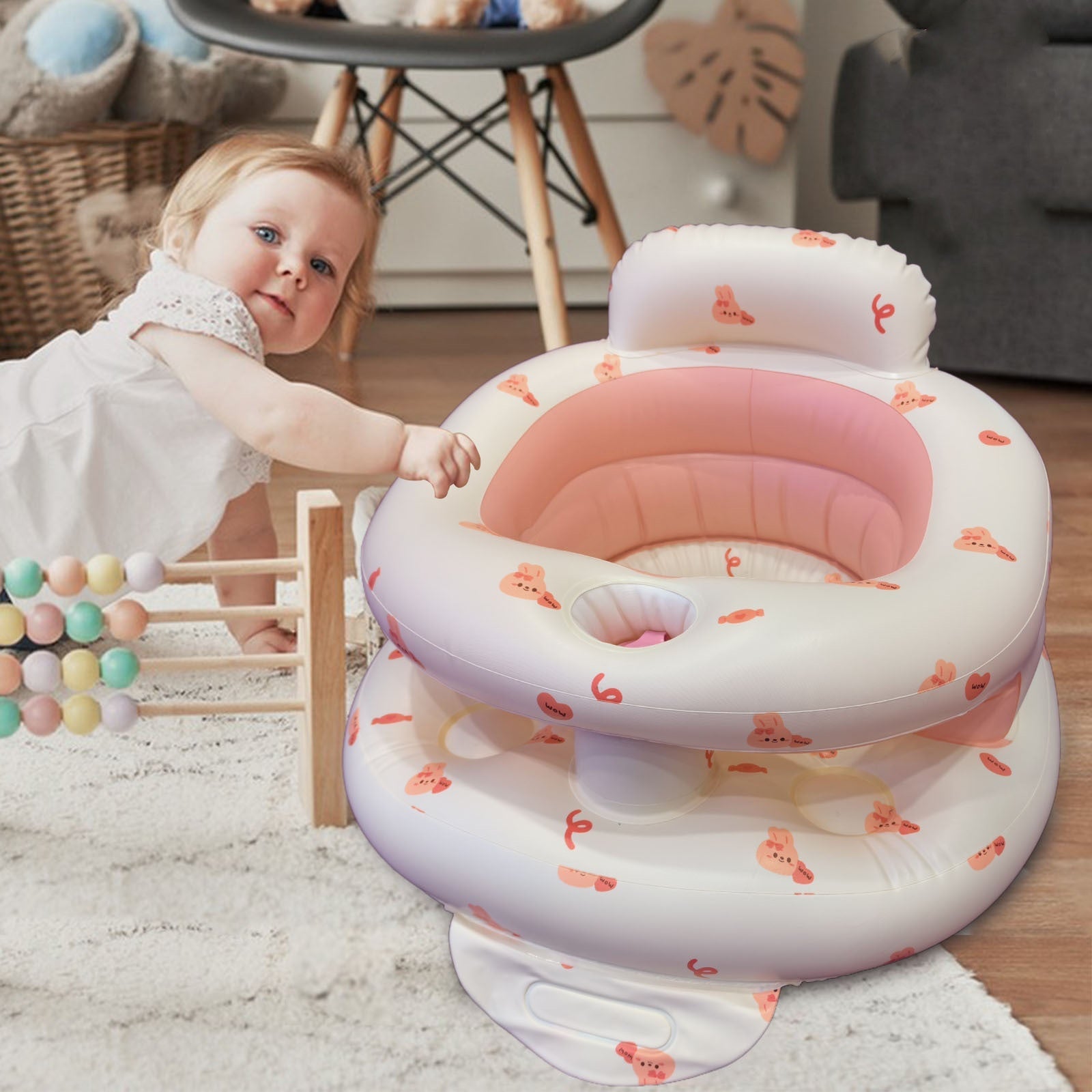 Inflatable infant dining chair baby sofa seat for safe feeding and playtime