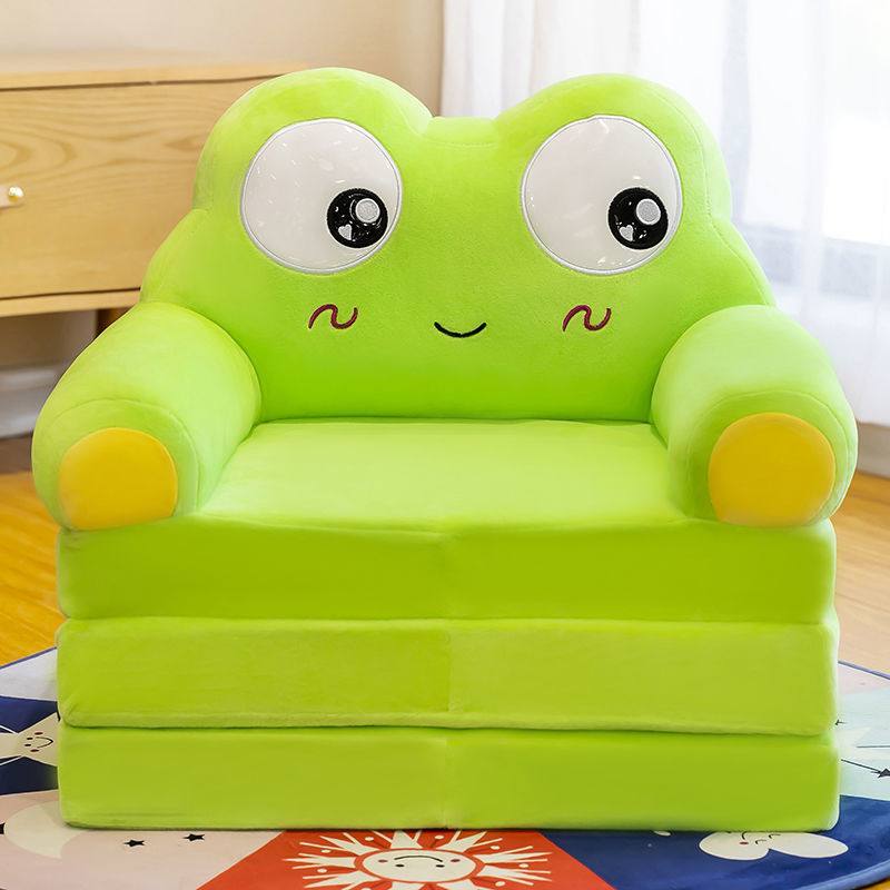 Prince Bear Folding Sofa - Cute Cartoon Animal Baby Seat for Kids Ages 3-8