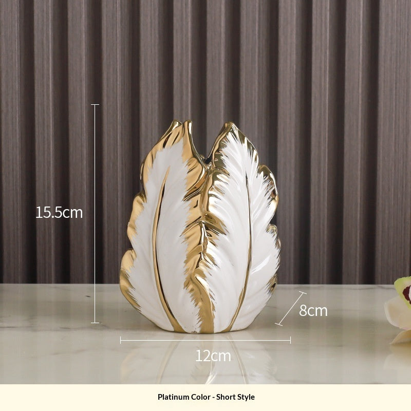 Ceramic Vases - Elegant Electroplated Home Decor for Living Room & Dining Table