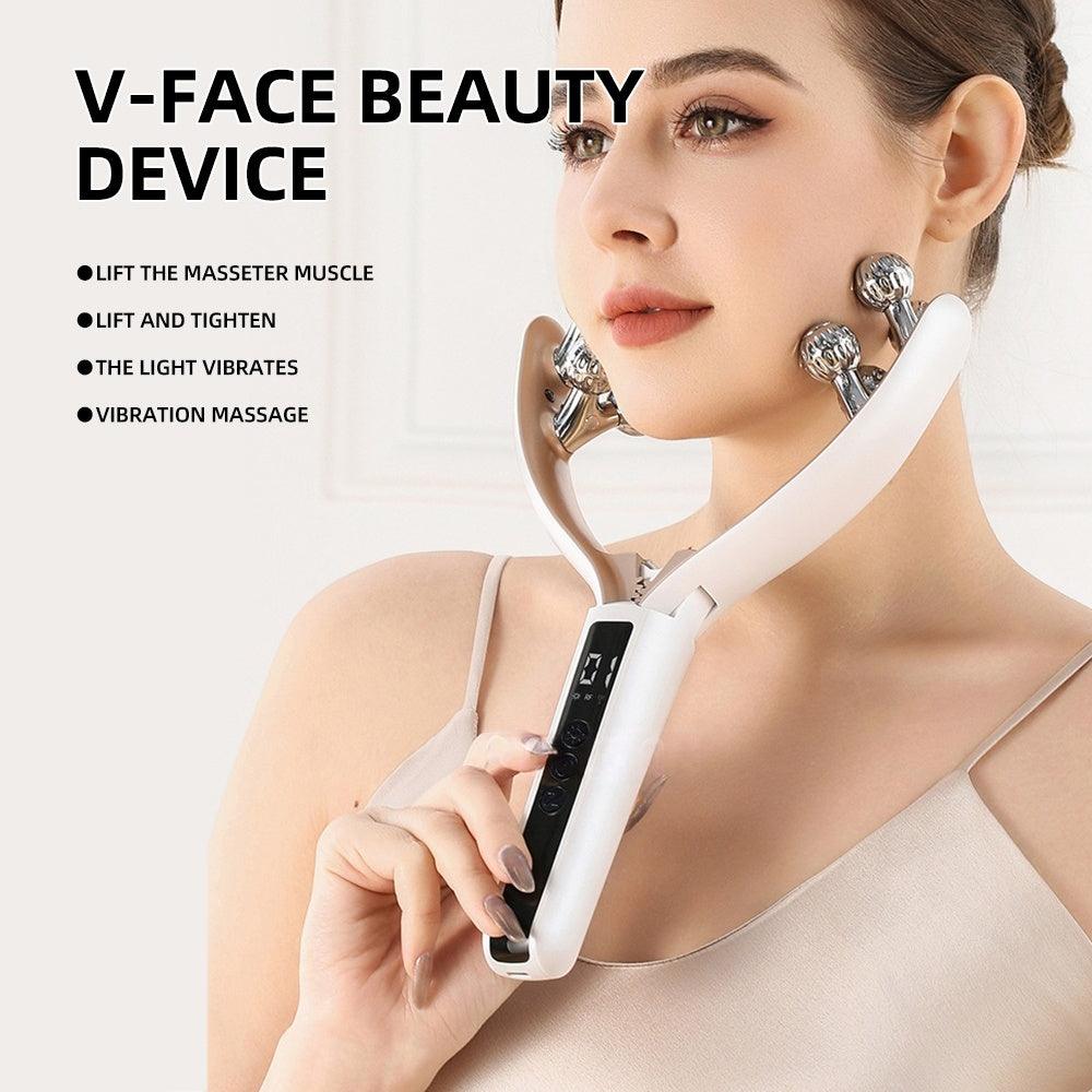 V-Roller EMS Microcurrent face roller with red and blue light therapy for lifting and sculpting facial skin