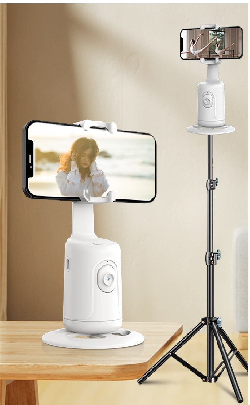 360 auto face tracking AI smart gimbal with tripod for smartphone video stabilization and hands-free control