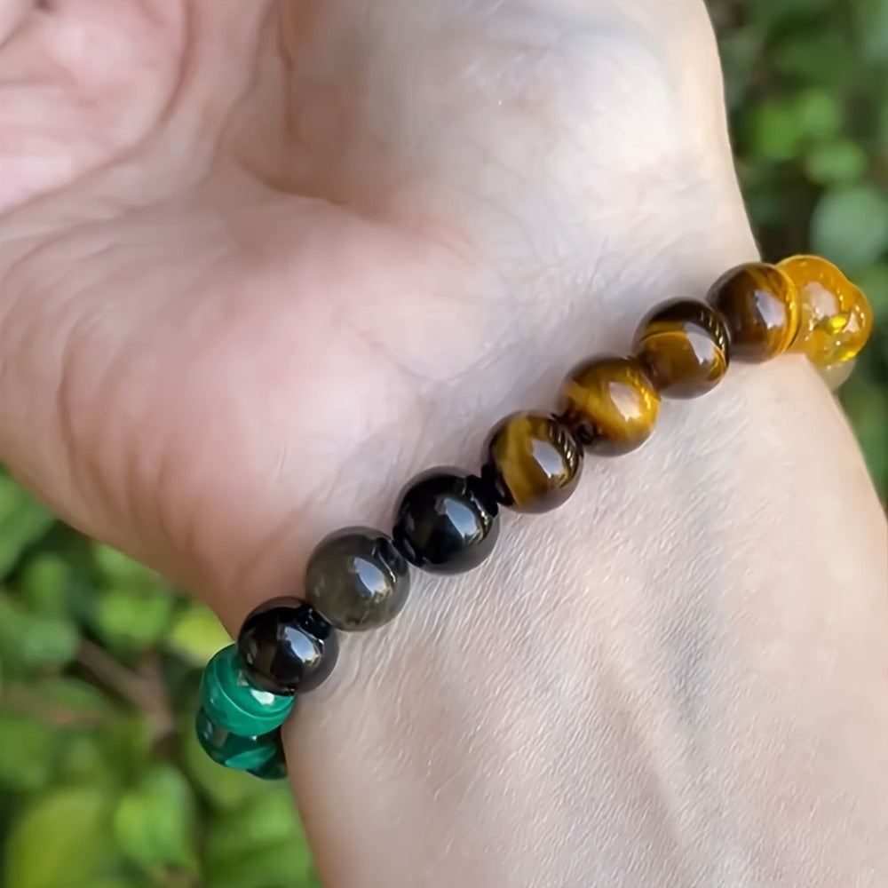 Universal Natural Stone Bracelet Citrine Dongling Stone Malachite Bracelet