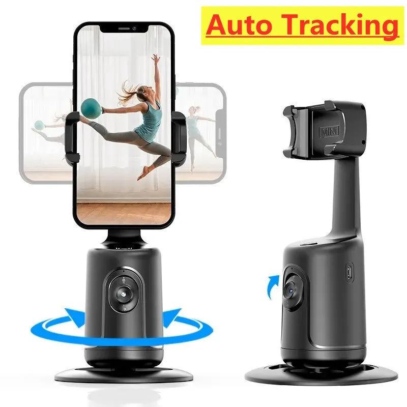360 Auto Face Tracking AI smart gimbal with 360° rotation and gesture control for smartphone video stabilization and vlogging